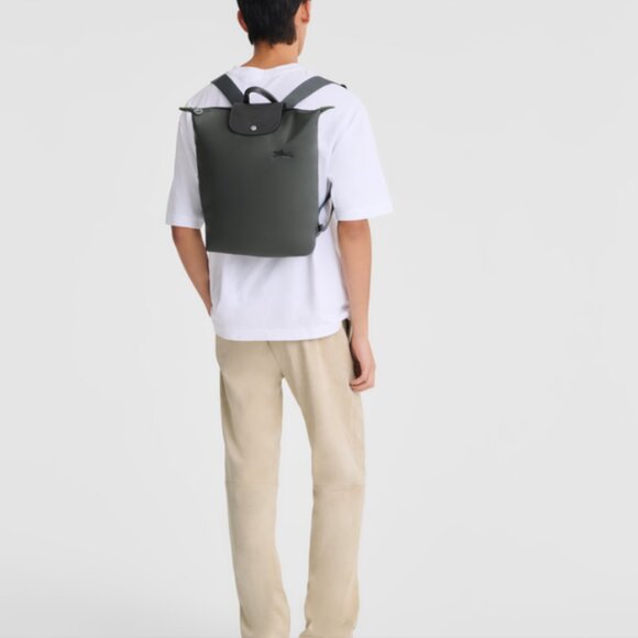 NEW Longchamp Le Pliage M Backpack Graphite Grey - Picture 2 of 12